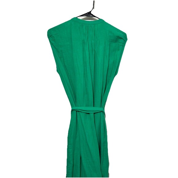 GAP Women’s Green Gauze Button Front Belted Maxi Dress XS Petite 100% Cotton - Picture 6 of 6